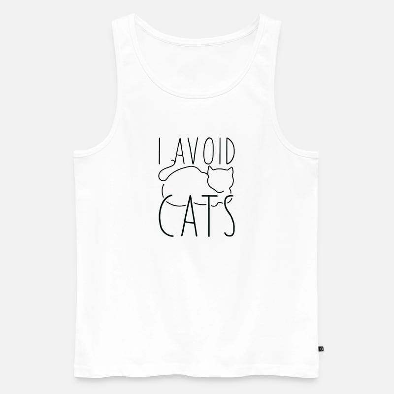 I Avoid Cats - Men's Premium Organic Tank Top - white