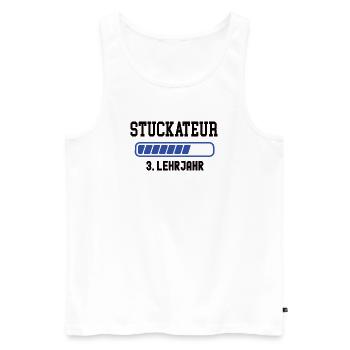 Ausbildung Stuckateur 3. Lehrjahr Stukkateur Lehre - Männer Premium Bio Tank Top - Weiß - Vorne - Michal (187cm)
