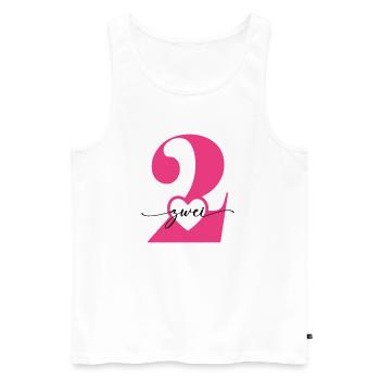 Digit Two 2 with Heart - Men's Premium Organic Tank Top - white - Front - AI Model Male 178 light (178cm)