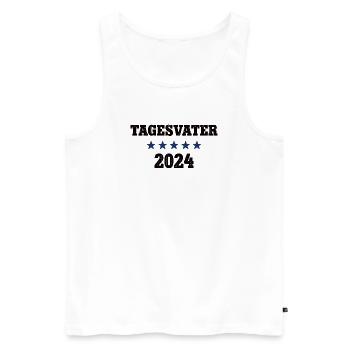 Tagesvater 2024 Tagespapa Werden Beruf Erzieher - Männer Premium Bio Tank Top - Weiß - Vorne - Michal (187cm)