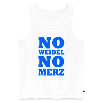 No weidel no merz - Männer Premium Bio Tank Top - Weiß - Vorne - AI Model Male 178 light (178cm)