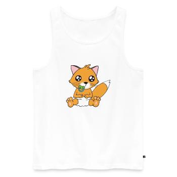 Baby Fox - Men's Premium Organic Tank Top - white - Front - Michal (187cm)