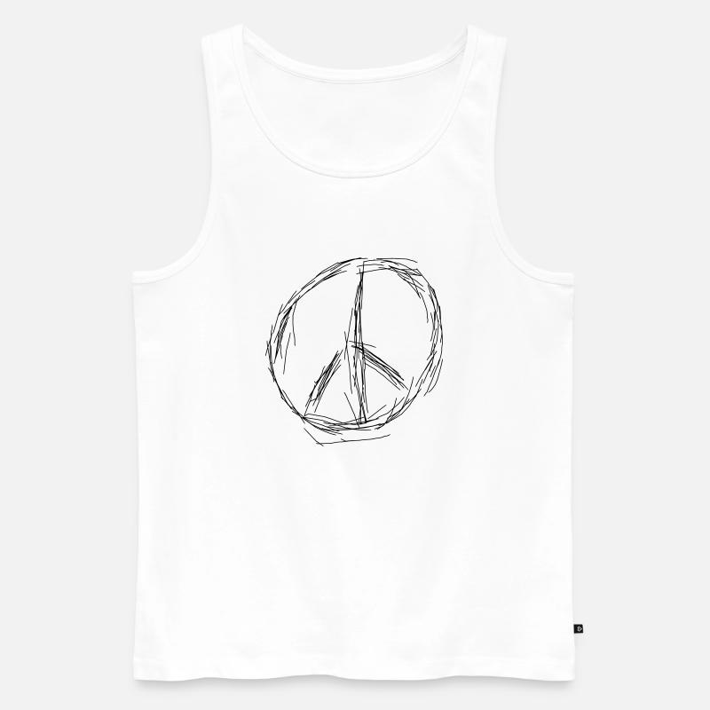Peace Zeichen/Symbol - Männer Premium Bio Tank Top - Weiß