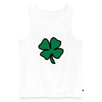 Irish Leaf two coloured - Männer Premium Bio Tank Top - Weiß - Vorne - AI Model Male 178 light (178cm)