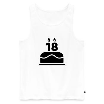 18. Gâteau d'anniversaire - Débardeur bio Premium Homme - blanc - Devant - Michal (187cm)