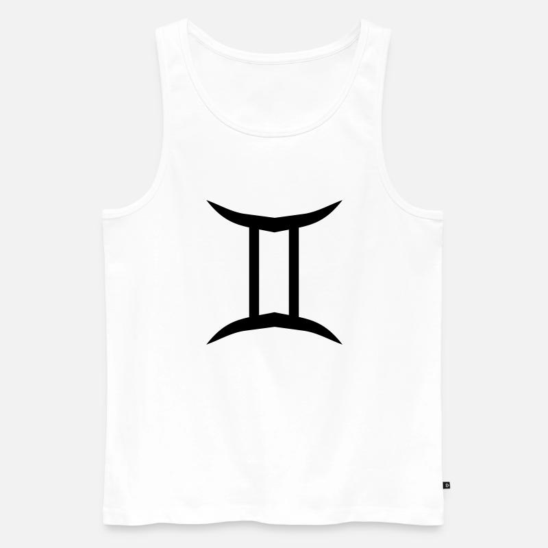Glyphe Zwillinge Sternzeichen Symbol - Männer Premium Bio Tank Top - Weiß