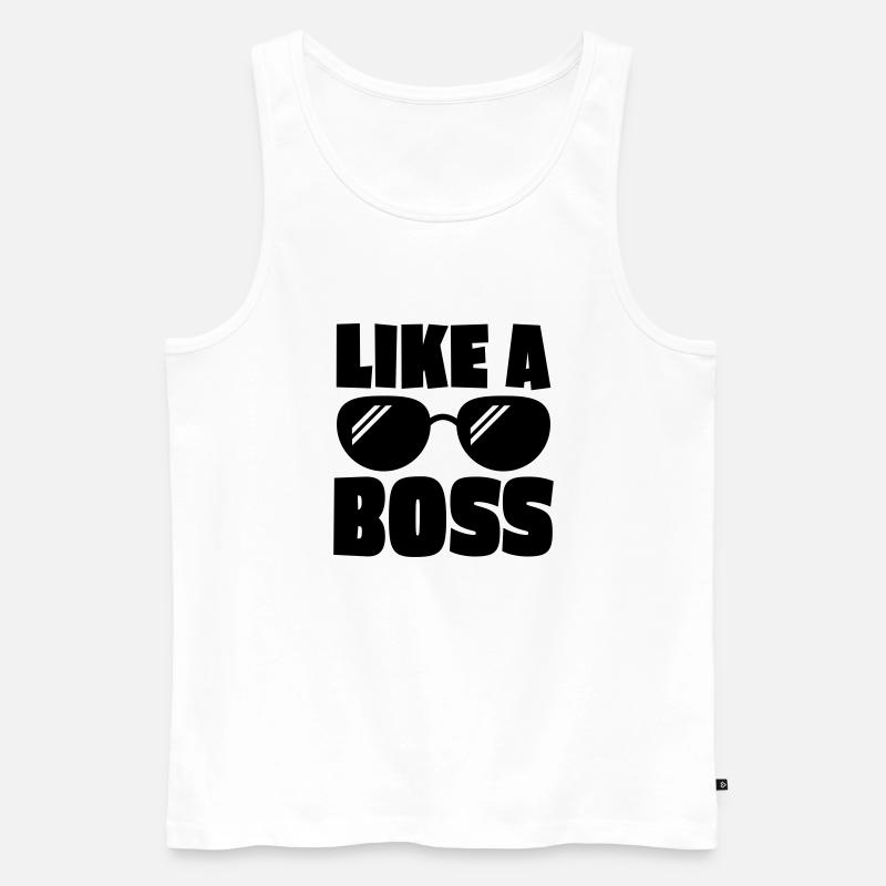 like a boss 1c - Männer Premium Bio Tank Top - Weiß