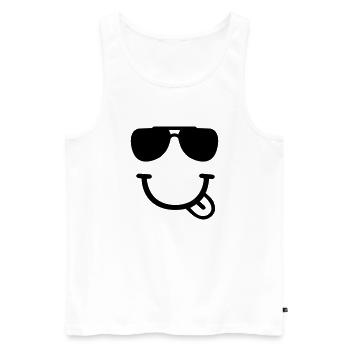 Smiley - Débardeur bio Premium Homme - blanc - Devant - AI Model Male 178 light (178cm)