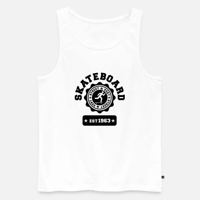 Skateboard-Straße und Vert - Männer Premium Bio Tank Top - Weiß