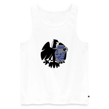 Adler & Bembel - Männer Premium Bio Tank Top - Weiß - Vorne - Michal (187cm)