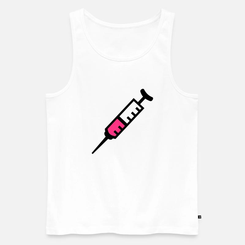 Spritze - Männer Premium Bio Tank Top - Weiß
