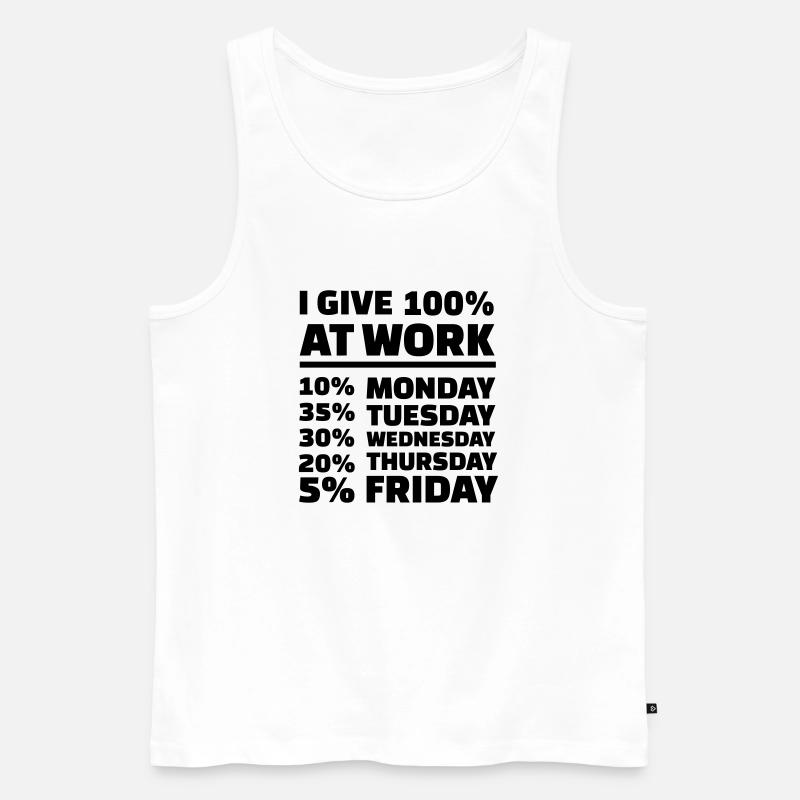 I give 100% at work - Männer Premium Bio Tank Top - Weiß