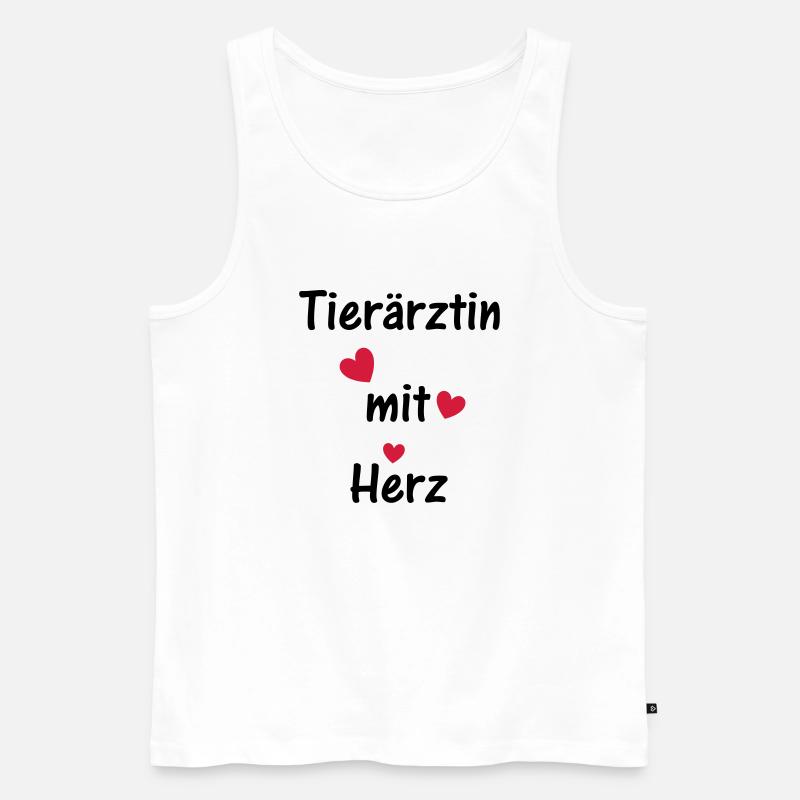 Tierärztin mit Herz - Männer Premium Bio Tank Top - Weiß