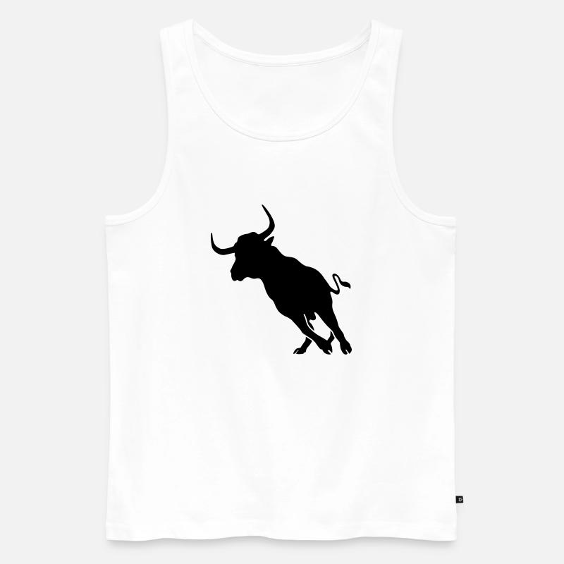 bull - Men's Premium Organic Tank Top - white