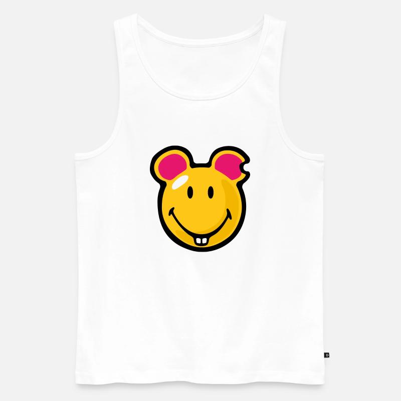 Smiley Mouse - Männer Premium Bio Tank Top - Weiß