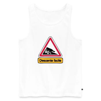 90 descente facile humour alcool - Débardeur bio Premium Homme - blanc - Devant - Michal (187cm)