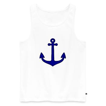 Anker - Männer Premium Bio Tank Top - Weiß - Vorne - AI Model Male 178 light (178cm)
