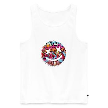 Graffiti style Splash hip hop couleurs peintre couleur - Débardeur bio Premium Homme - blanc - Devant - AI Model Male 178 light (178cm)