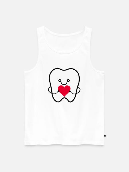 Tooth Smile Love - Men's Premium Organic Tank Top - white