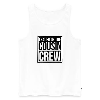 Leader Cousin Crew Team - Débardeur bio Premium Homme - blanc - Devant - Michal (187cm)