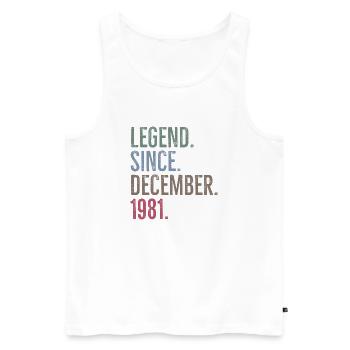 Légende depuis décembre 1981 - Débardeur bio Premium Homme - blanc - Devant - Michal (187cm)