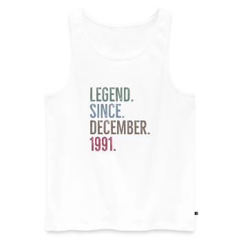 Légende depuis décembre 1991 - Débardeur bio Premium Homme - blanc - Devant - Michal (187cm)