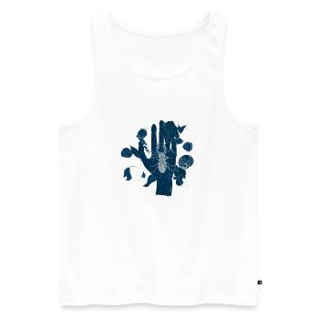 Merging with nature - Männer Premium Bio Tank Top - Weiß - Vorne - Michal (187cm)