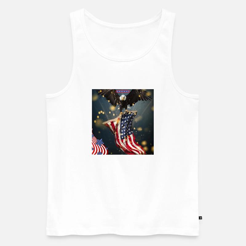 USA, American Eagle - Männer Premium Bio Tank Top - Weiß