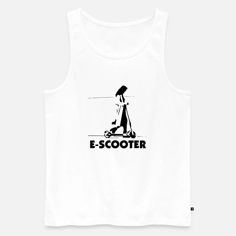 E-Scooter E-Roller Scooter - Männer Premium Bio Tank Top - Weiß