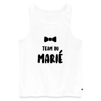 Team du marié - Débardeur bio Premium Homme - blanc - Devant - Michal (187cm)