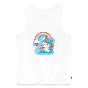 Rainbow unicorn for children - colorful and cheerful - Men's Premium Organic Tank Top - white - Front - AI Model Male 178 light (178cm)