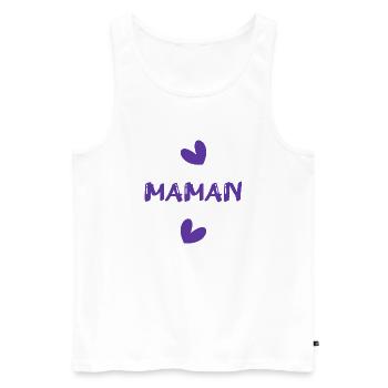 BONNE FÊTE MAMAN. MAMAN. FÊTE DES MÈRES. FÊTE - Débardeur bio Premium Homme - blanc - Devant - Michal (187cm)
