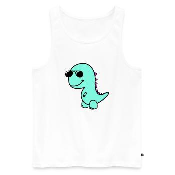 cool dino - Männer Premium Bio Tank Top - Weiß - Vorne - AI Model Male 178 light (178cm)
