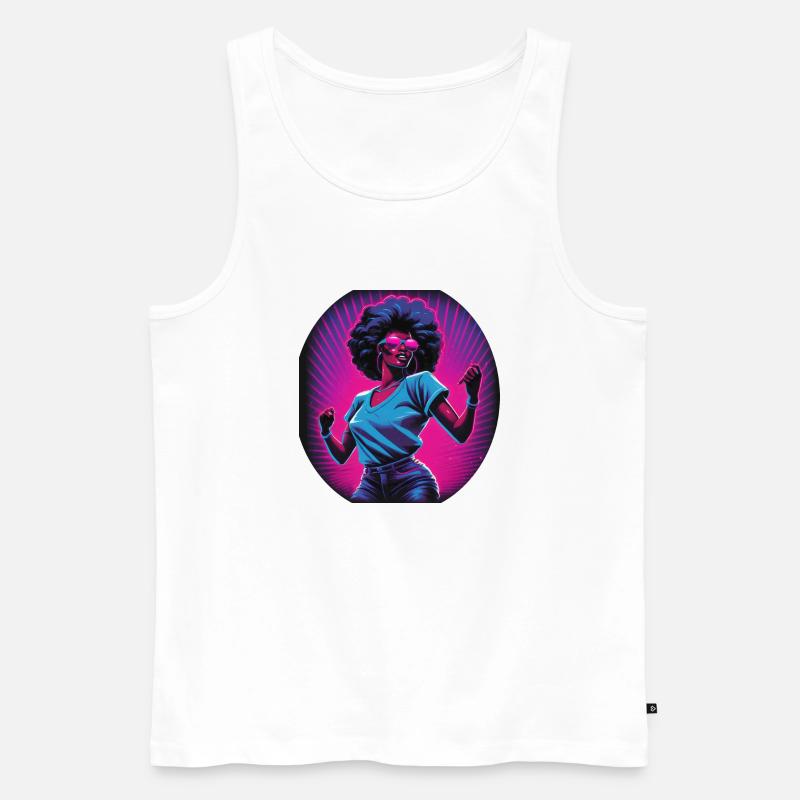 Feierndes Mädchen - Männer Premium Bio Tank Top - Weiß
