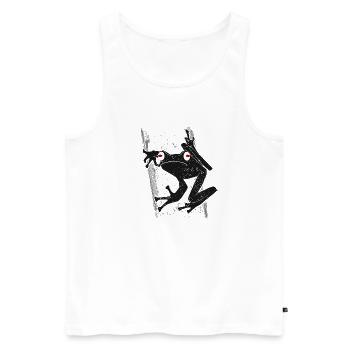 Frosch - Männer Premium Bio Tank Top - Weiß - Vorne - Michal (187cm)