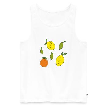 lemons, oranges, limes - Men's Premium Organic Tank Top - white - Front - AI Model Male 178 light (178cm)