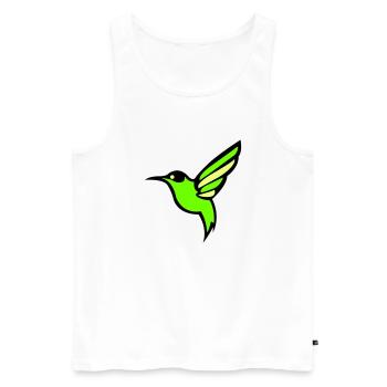 hummingbird bird silhouette - Men's Premium Organic Tank Top - white - Front - Michal (187cm)