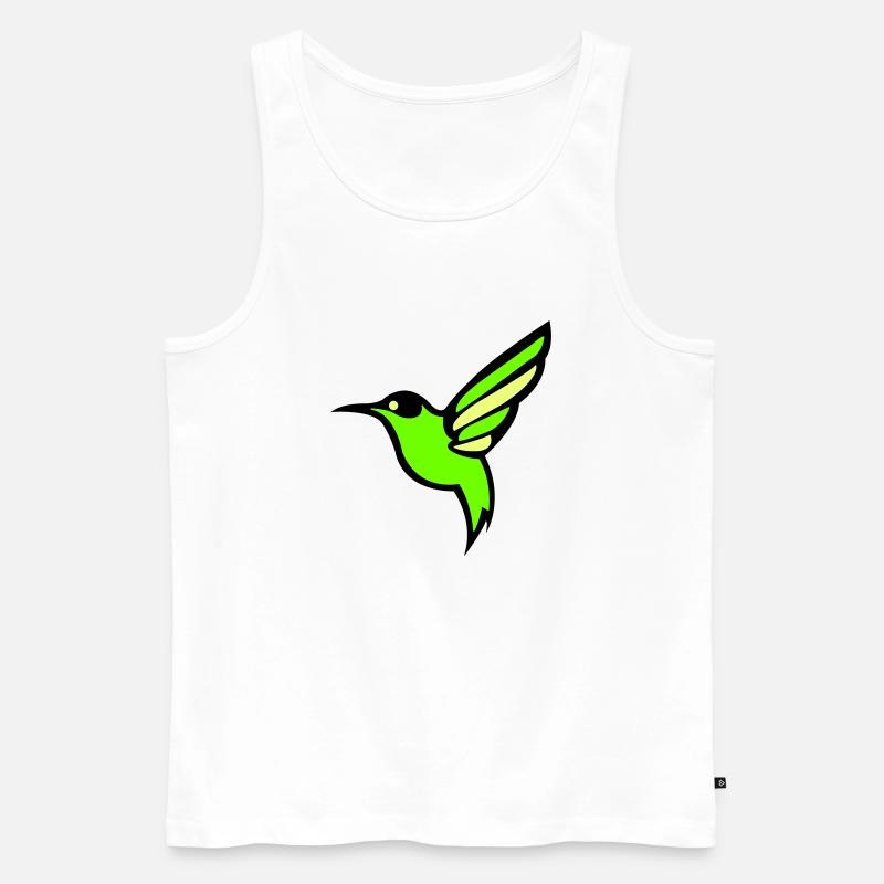 kolibri vogel silhouette - Männer Premium Bio Tank Top - Weiß