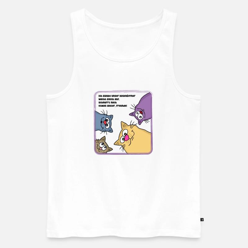 Katzen am Morgen - Männer Premium Bio Tank Top - Weiß