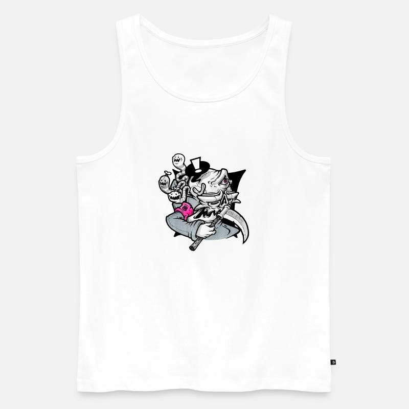 sensenmann mit parasiten - Männer Premium Bio Tank Top - Weiß