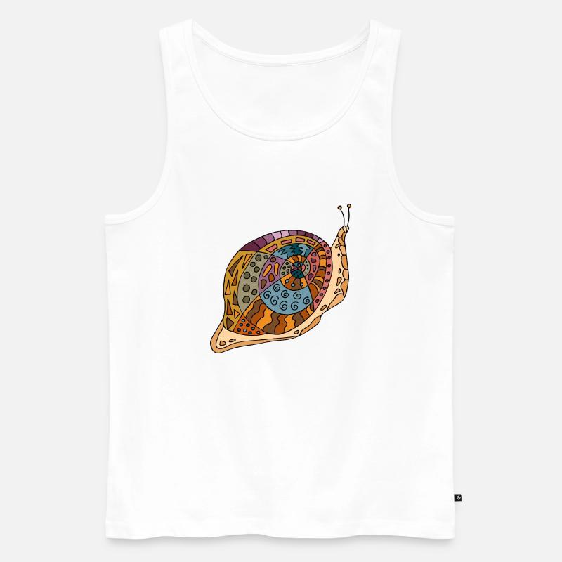 Schnecke - Männer Premium Bio Tank Top - Weiß