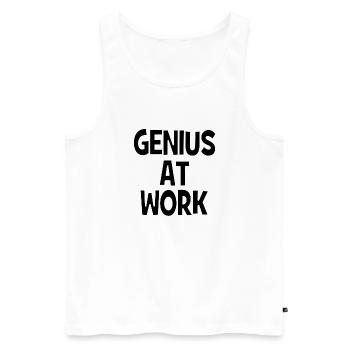Genius at Work - Genie bei der Arbeit - Männer Premium Bio Tank Top - Weiß - Vorne - AI Model Male 178 light (178cm)