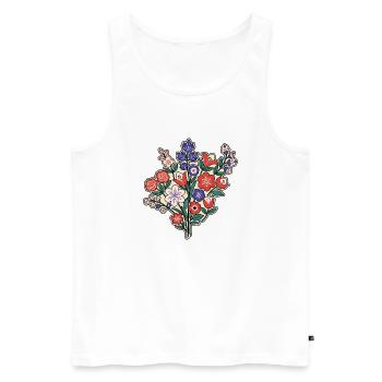 Blumen Garten Schrebergarten Kleingarten - Männer Premium Bio Tank Top - Weiß - Vorne - AI Model Male 178 light (178cm)