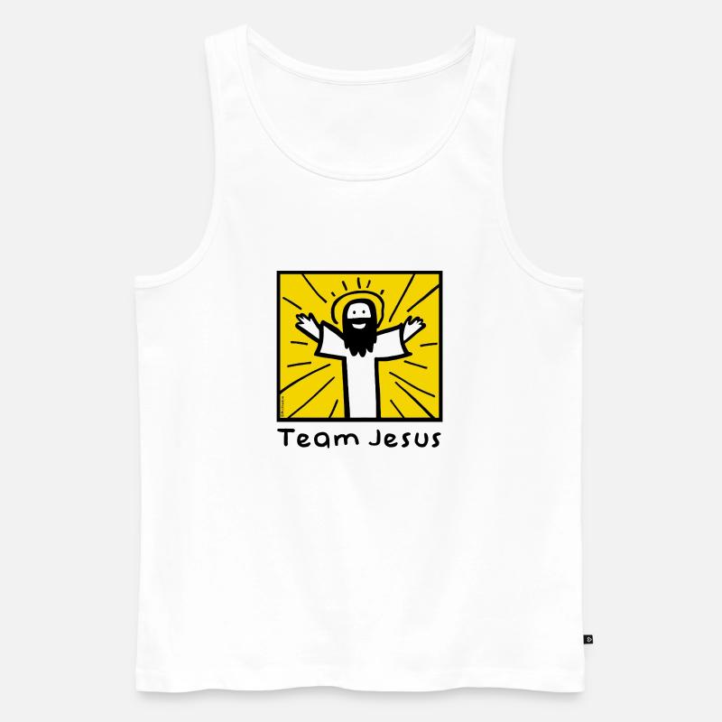 Team Jesus Doodle - Männer Premium Bio Tank Top - Weiß