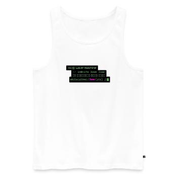 Romantic Geek Design for Developer: Loop i - Men's Premium Organic Tank Top - white - Front - AI Model Male 178 light (178cm)