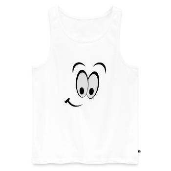 SMILEY - Männer Premium Bio Tank Top - Weiß - Vorne - Michal (187cm)