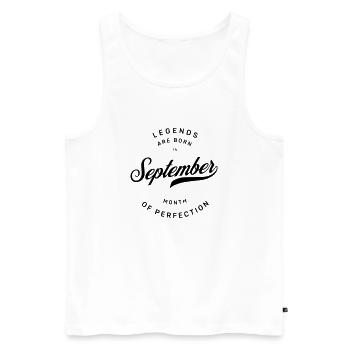 ANNIVERSAIRE SEPTEMBRE - Débardeur bio Premium Homme - blanc - Devant - Michal (187cm)