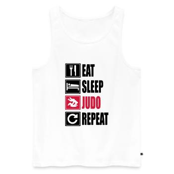 Eat-Sleep-Judo-Repeat - Débardeur bio Premium Homme - blanc - Devant - Michal (187cm)