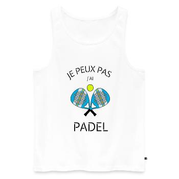 je peux pas j'ai padel - Débardeur bio Premium Homme - blanc - Devant - Michal (187cm)