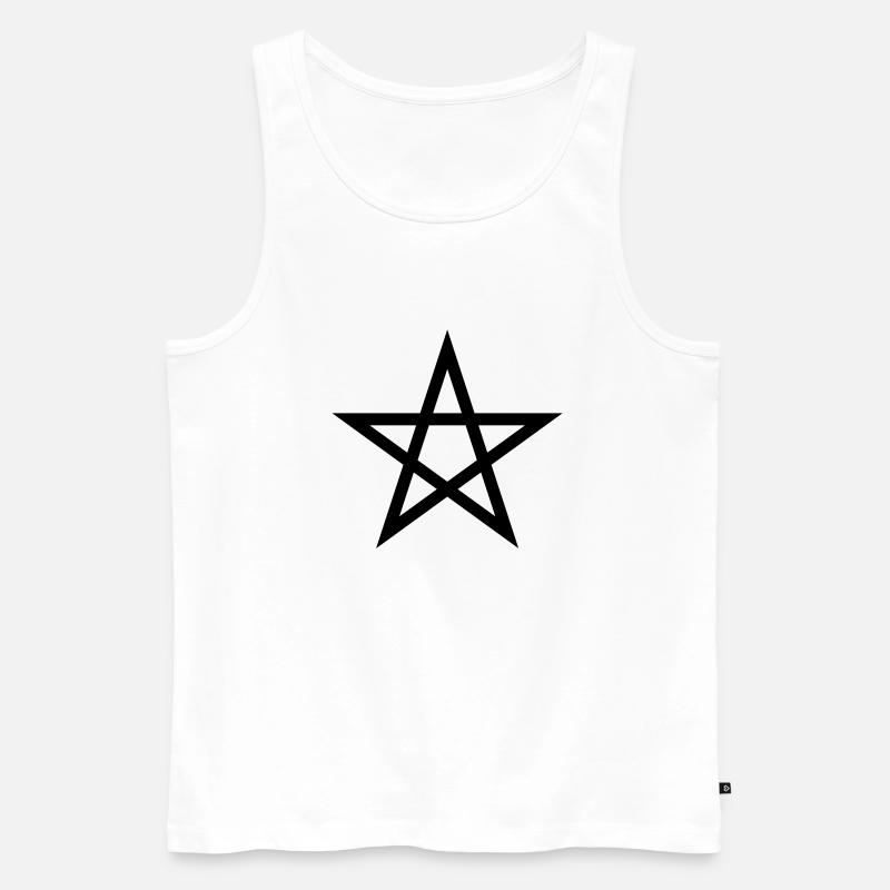 Pentagramme Wicca - Débardeur bio Premium Homme - blanc